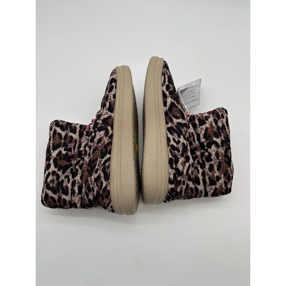 Hey Dude Girls Size‎ 1 Margot Youth Eco Leopard Nut Animal Print bungee NWT